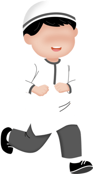 Happy boy running illustration png
