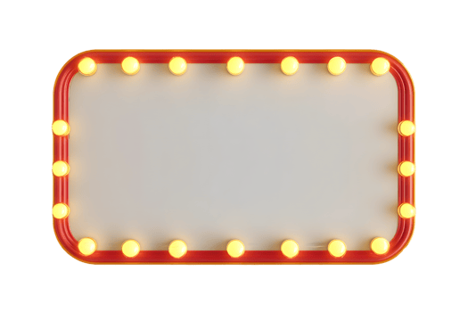 Rectangular Illuminated Sign with Red Border png