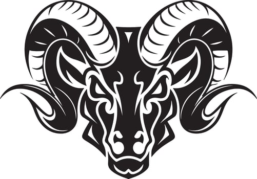 Stylized Ram Tattoo Art vector