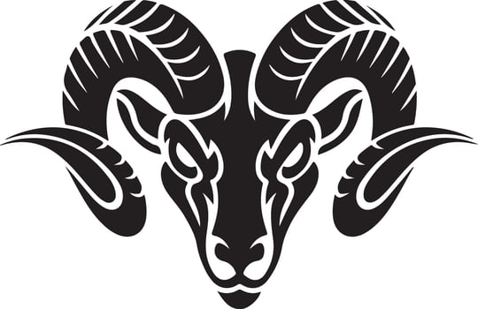 Bold Black and White Ram Design vector