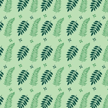 pattern with green leaves on green background. vector
