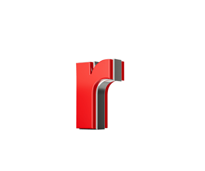 Vibrant Red Small Letter r Gleams With Its Sleek Metallic Design With Sharp Edges 3D Illustration png