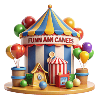 3D Render of a Fun Fair Candy Shop Illustration png