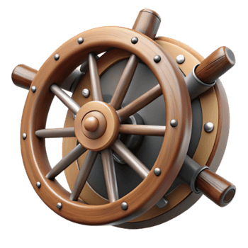 Wooden Ship Wheel 3D Illustration Nautical Icon, Steering, Maritime, Vintage, Retro, Seafaring, Navigation, Travel, Boat, Ocean png