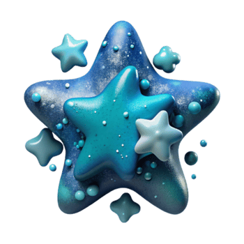 3D Render of Blue Starburst Abstract Background png