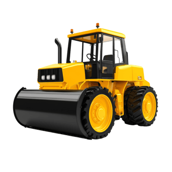 Yellow Road Roller Heavy Construction Equipment Vehicle png