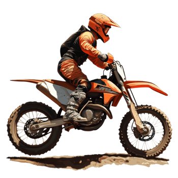 Motocross Rider On An Orange Dirt Bike png