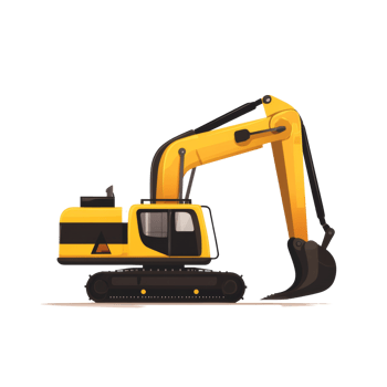Yellow Excavator Machine Heavy Equipment Construction Vehicle png