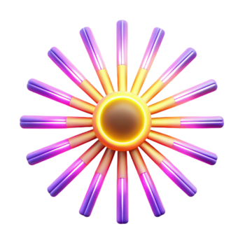 Vibrant 3D Sunburst Abstract Graphic Design Element png