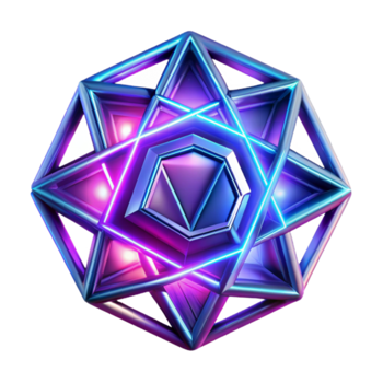 3D Render Abstract Geometric Star Hexagon Background png