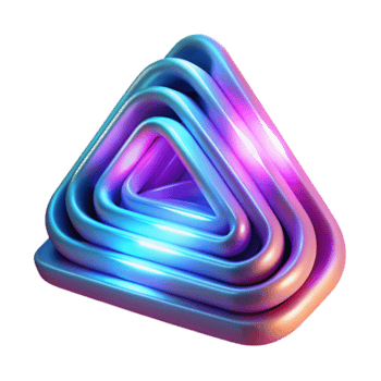 Abstract 3D Render of Interlocking Neon Triangles png