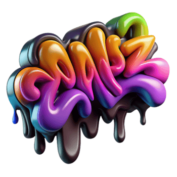 Vibrant 3D Graffiti Art Drip Effect Abstract Background png