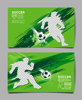 Soccer poster, Football template vector
