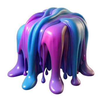 Dripping Paint 3D Illustration Abstract Colorful Liquid Texture Background png