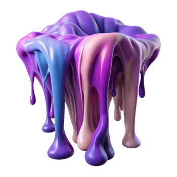 Abstract 3D Render of Dripping Paint in Vibrant Hues png