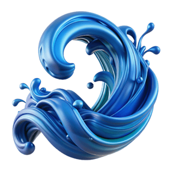 Dynamic 3D Blue Wave Illustration Abstract Background png