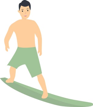 Surfing Person Character in Flat Design vector