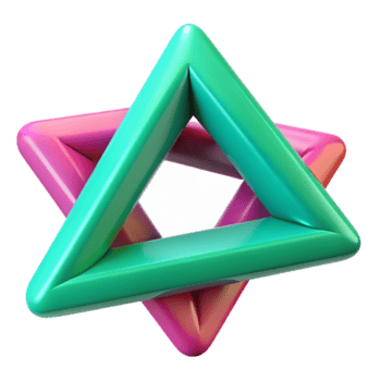 Interlocking Triangles 3D Render Abstract Background Image png