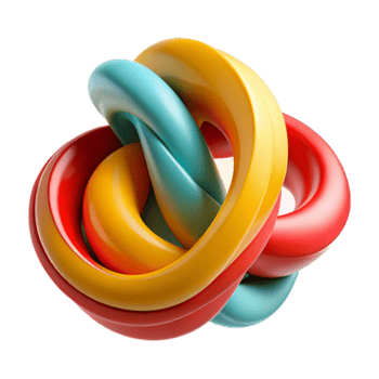 Abstract 3D Render Colorful Intertwined Rings Background png