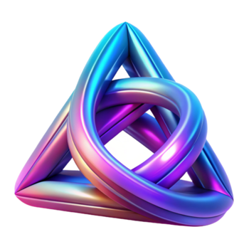 Abstract 3D Render of Intertwined Triangular Forms with Gradient Colors png