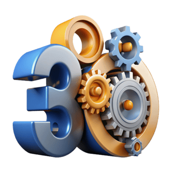 3D Render Number 30 Gears Technology Illustration png