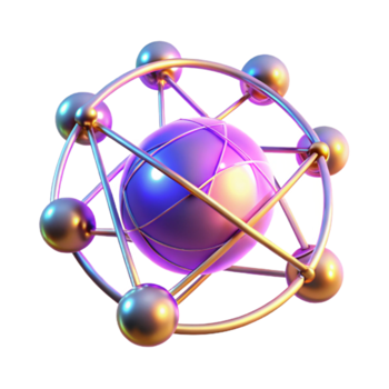 Abstract 3D Render of a Global Network Sphere png