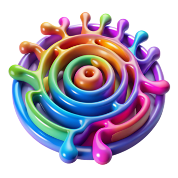 Vibrant Rainbow Spiral 3D Abstract Background Illustration png