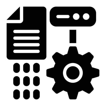 ETL, Data Processing Glyph Solid Icon vector
