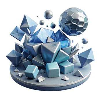 Abstract 3D Render of Crystalline Geometric Shapes png