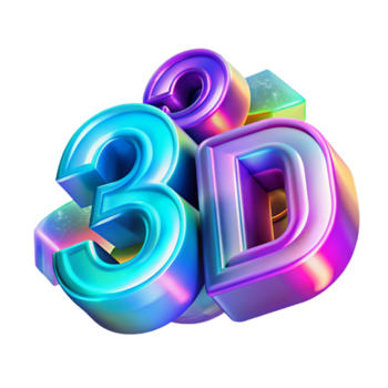 Vibrant 3D Render Colorful Text Effect Abstract Background Image png