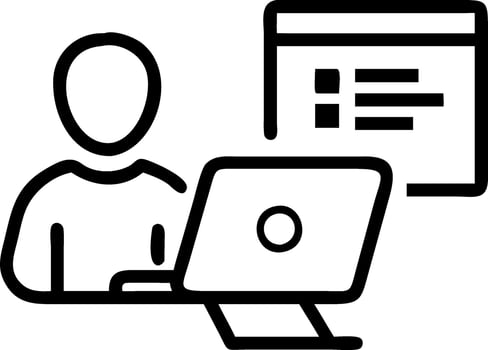 Businessperson completing individual income tax return online using computer for tax payment government and state taxes data analysis financial reporting tax calculations concept a vector