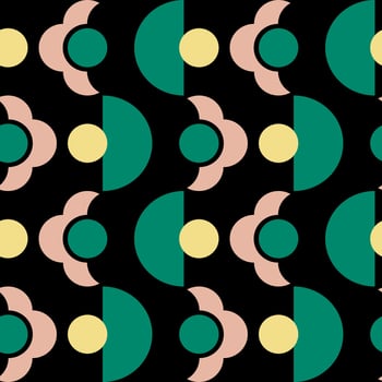 Geometry Retro Print Design Floral Geometric With Dot Seamless Pattern. vector