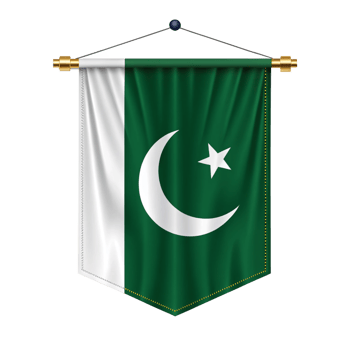 3d benner of Pakistan flag is isolated on transparent background png