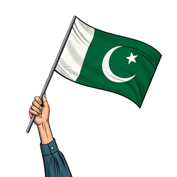 hand holding beautiful Pakistan flag is isolated on transparent background png