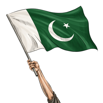 hand holding 3d Pakistan flag is isolated on transparent background png