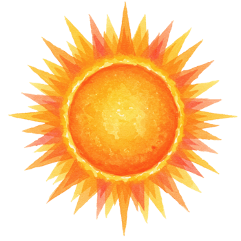 Radiant sun illustration transparent background graphic design digital art bright colors eye-catching concept png