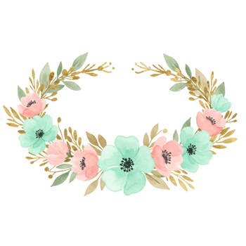 Delicate floral wreath design transparent background digital artwork elegant aesthetic soft colors nature inspiration png