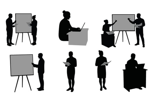 Office professionals demonstrating teamwork through corporate training activities vector