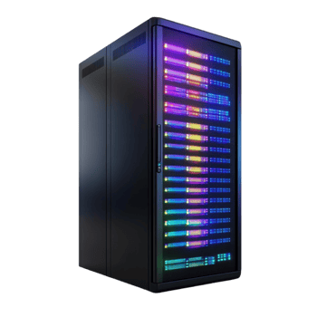 Computer Server with Colorful Lights png
