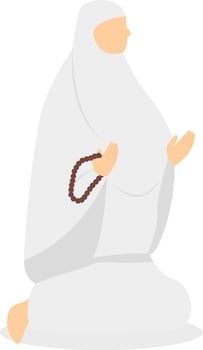 Hajj Pilgrim Illustration Isolated on White Background vector