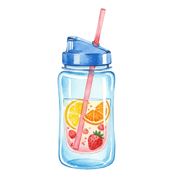 Refreshing fruit drink in transparent background summer vibes beverage illustration bright environment artistic viewpoint png