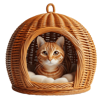 Cozy Wicker Pet Basket png
