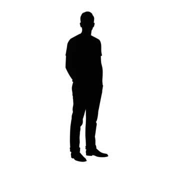 Silhouette of a person transparent background digital art minimalist design creative concept png