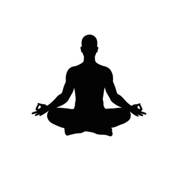 Meditation pose silhouette zen space transparent background calm environment peaceful viewpoint mindfulness concept png