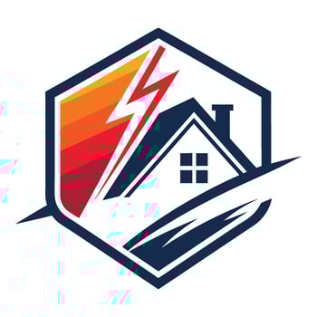 house logo with lightning bolt on it vector
