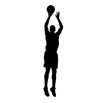 Basketball player jump shot court silhouette art urban environment dynamic view transparent background png