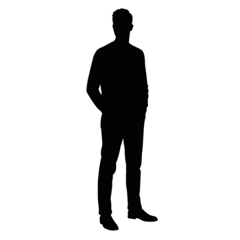 Silhouette of a person on transparent background urban environment digital art minimalist viewpoint conceptual representation png