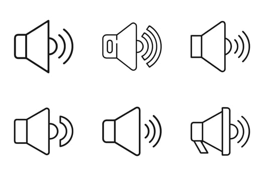 Minimalistic Sound Outline and Silhouette Icon Set vector