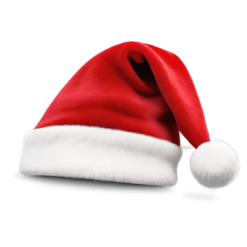red Santa hat isolated png