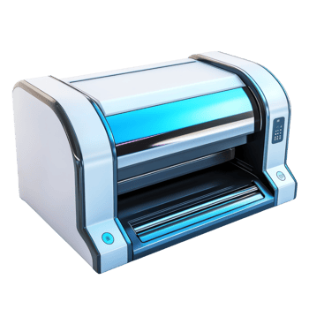 Futuristic White and Blue Office Document Cutter png
